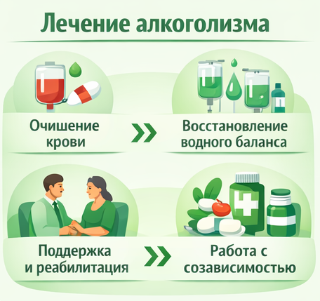 лечение алкоголизма в Бородино этапы